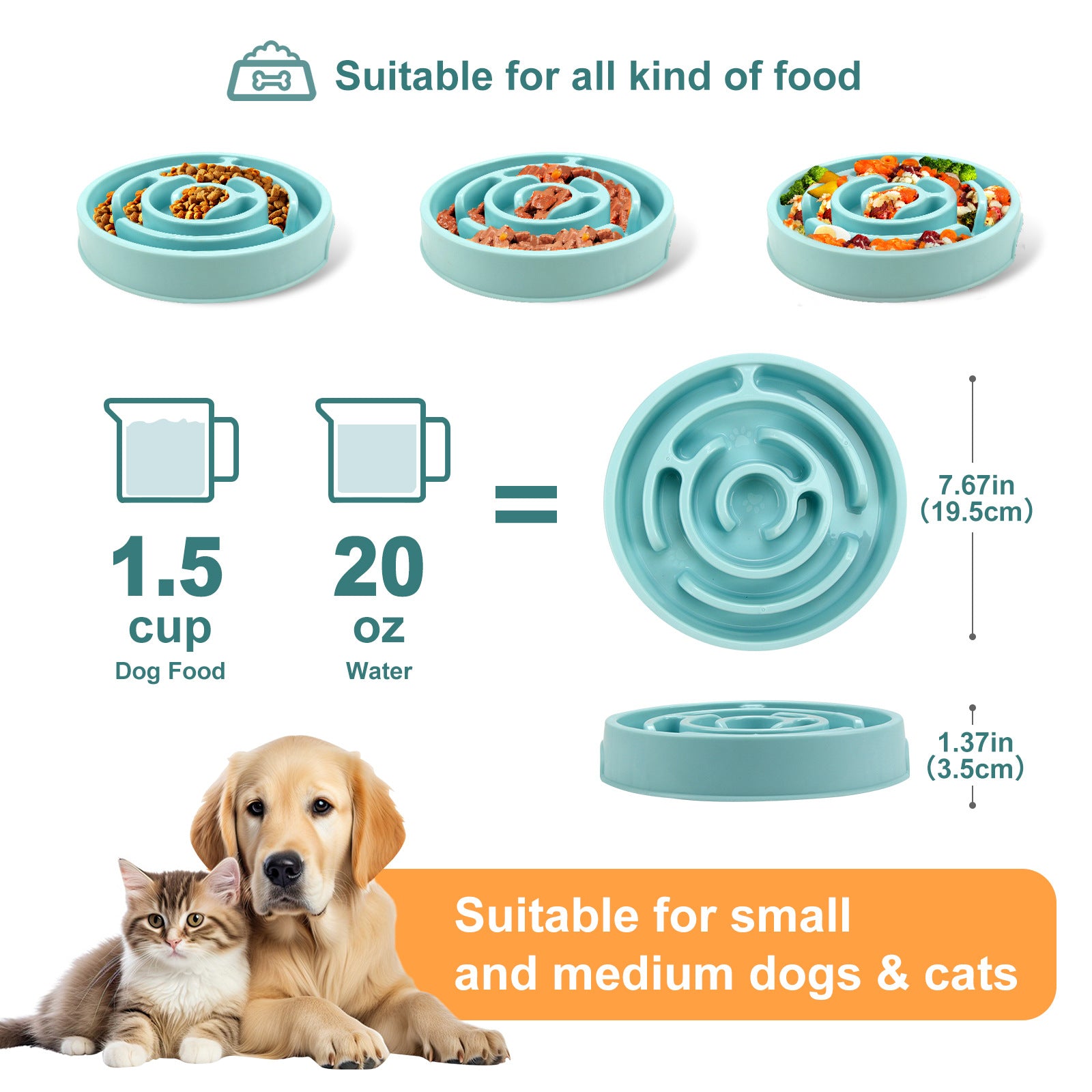 Slow Feeder Pet Bowl for Meals