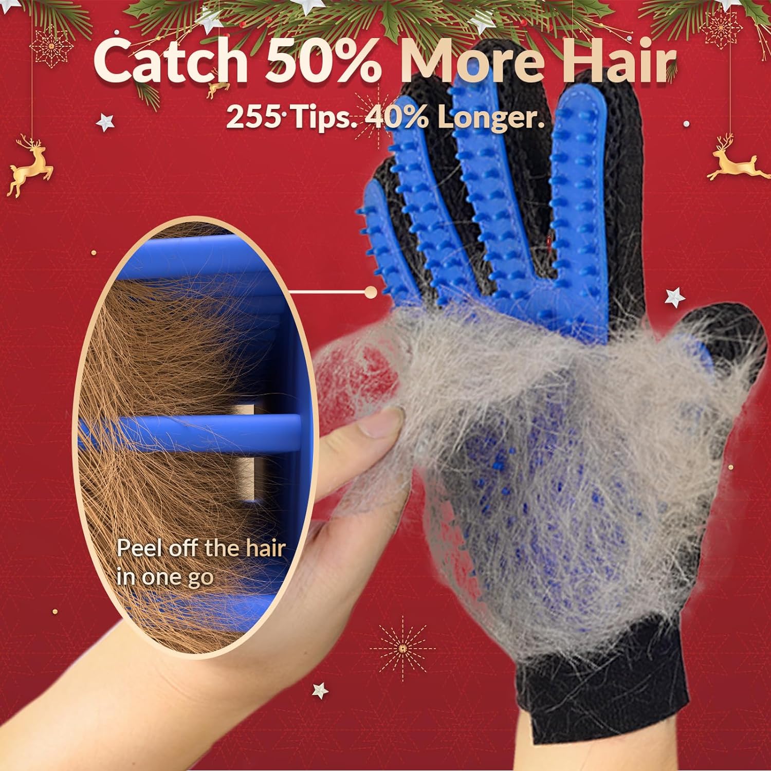 2-in-1 Soft Grooming and Deshedding Gloves for Long and Short Hair Pets