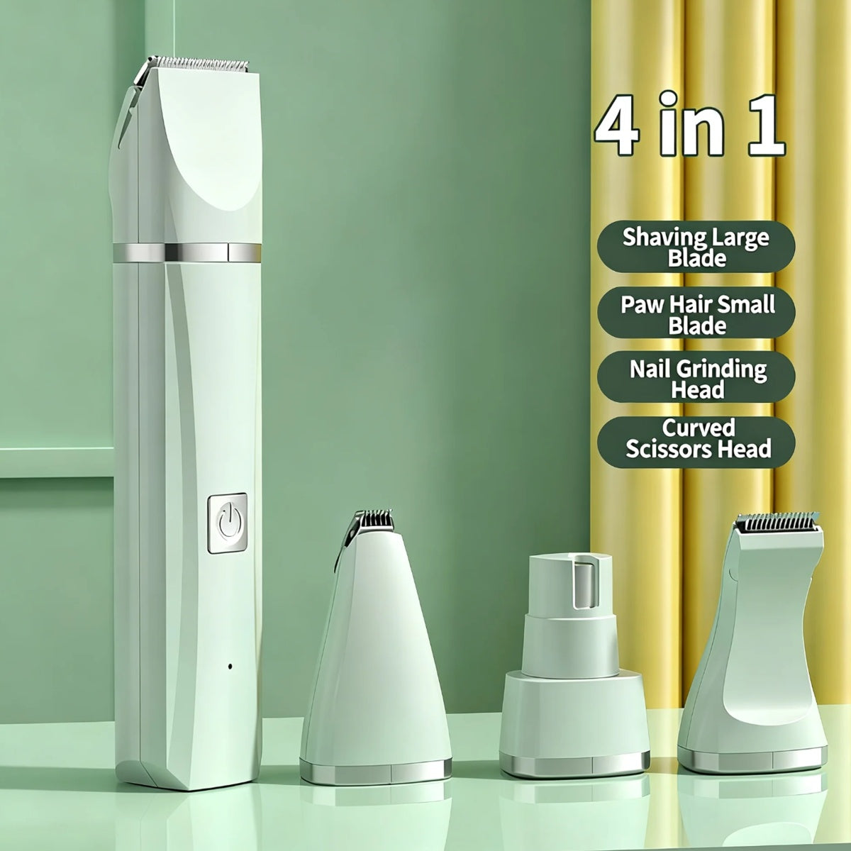 4-in-1 Rechargeable Pet Grooming Kit, Low Noise Trimmer