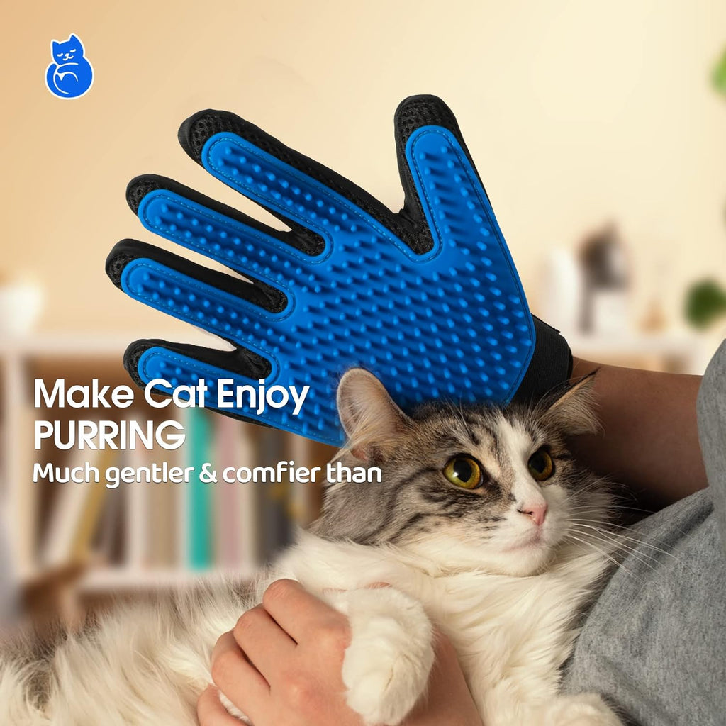 2-in-1 Soft Grooming and Deshedding Gloves for Long and Short Hair Pets