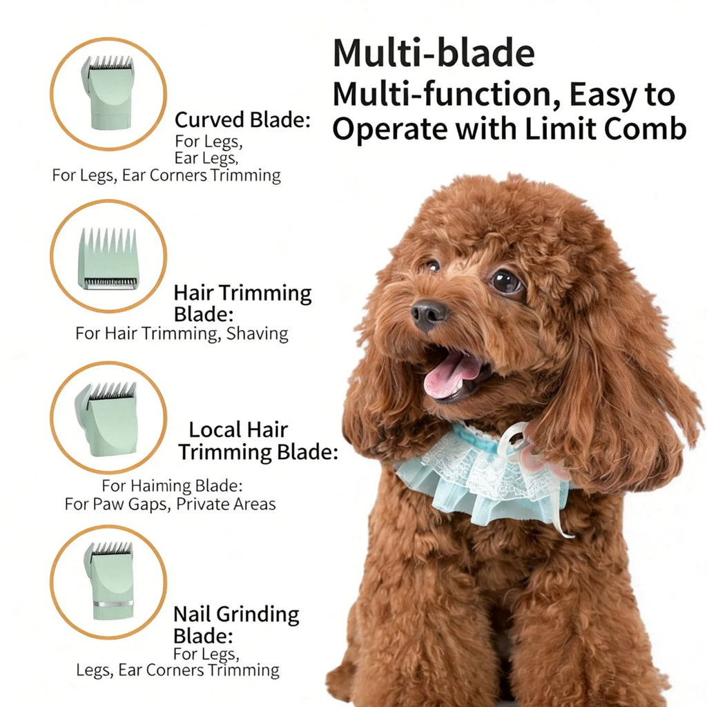 4-in-1 Rechargeable Pet Grooming Kit, Low Noise Trimmer