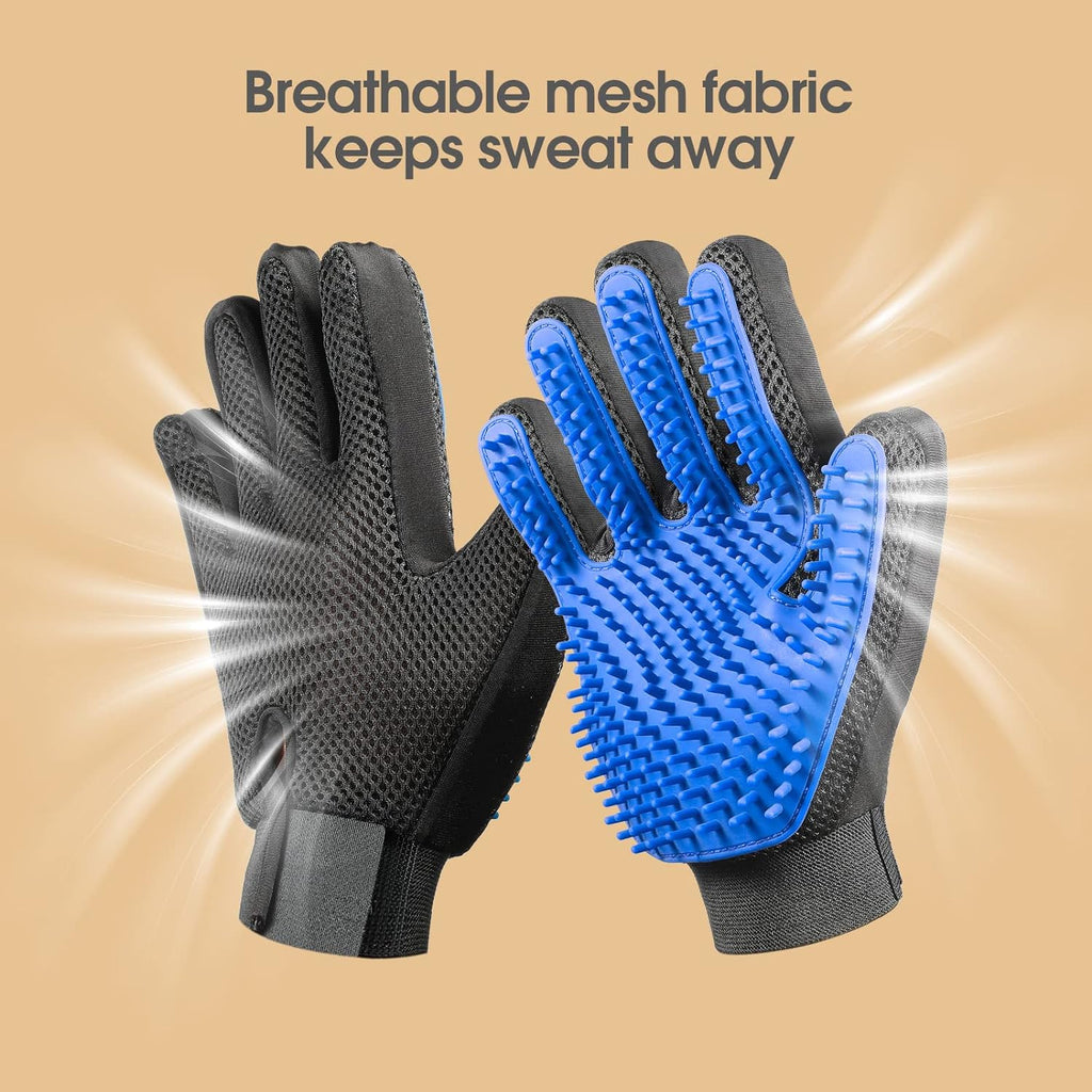 2-in-1 Soft Grooming and Deshedding Gloves for Long and Short Hair Pets
